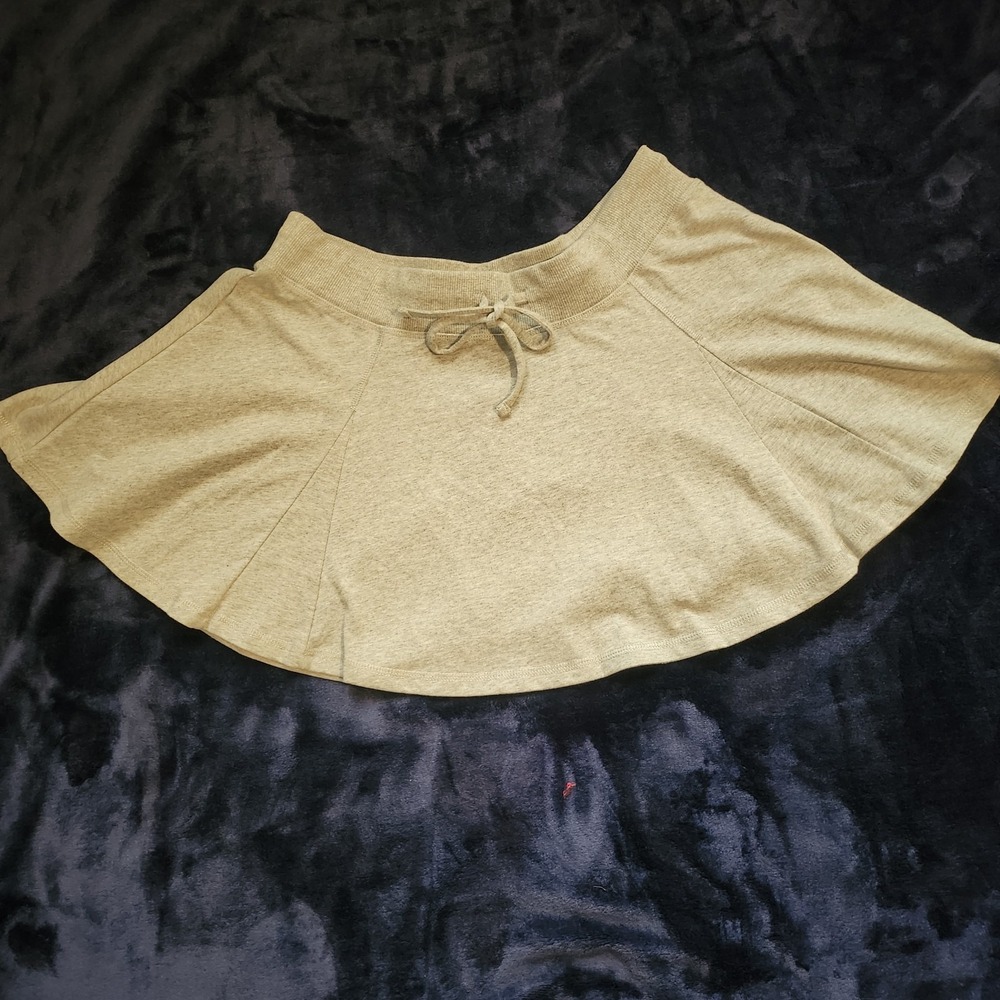 MNG Womens Gray Miniskirt Size Large Waist Panel with Drawstring NWT Full Skirt